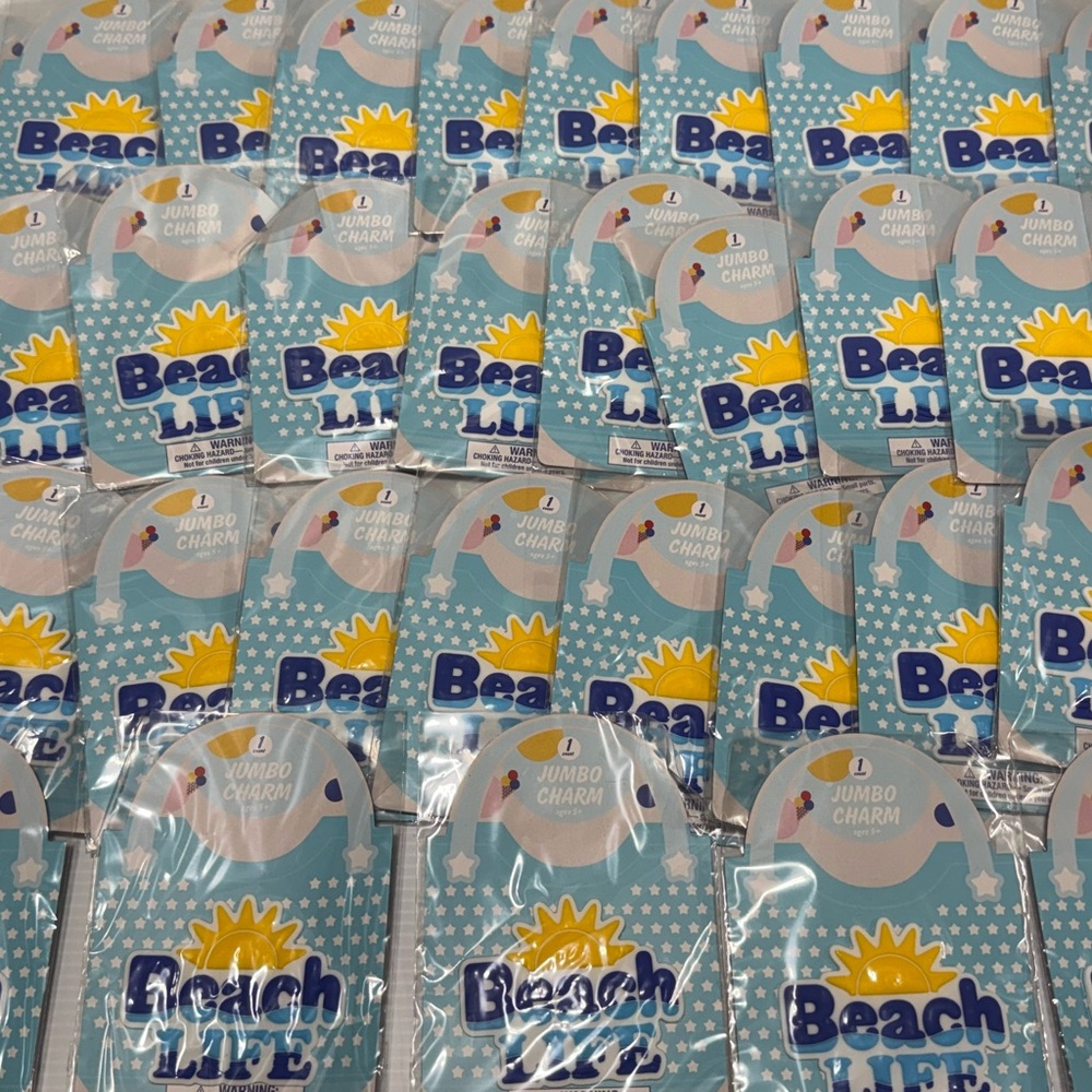 Bulk Party Favor Lot Of 35 Jumbo Charms For Beach Bag rubber tote - Beach Life